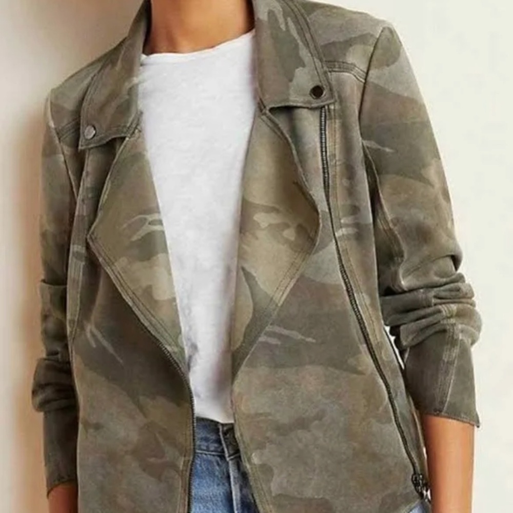NWT Anthropologie Marrakech Suede Camo Jacket Medium